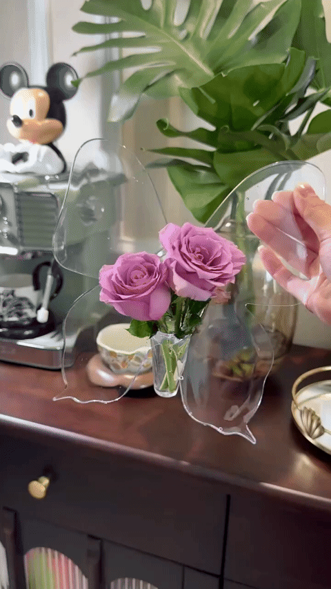 DODCI® Clear Butterfly Frame Vase, Art Flower Holder