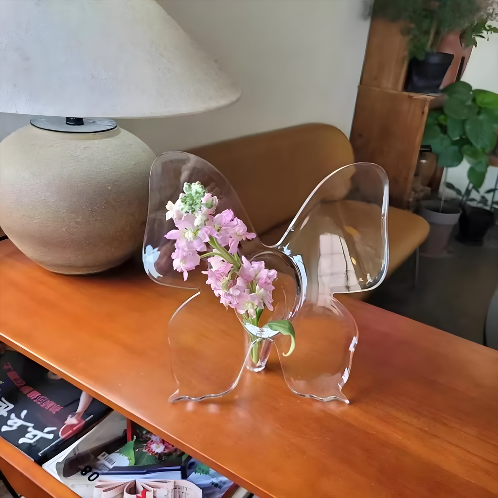 DODCI® Clear Butterfly Frame Vase, Art Flower Holder