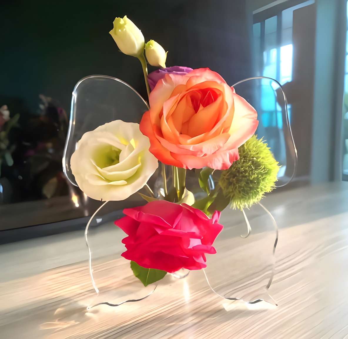 DODCI® Clear Butterfly Frame Vase, Art Flower Holder