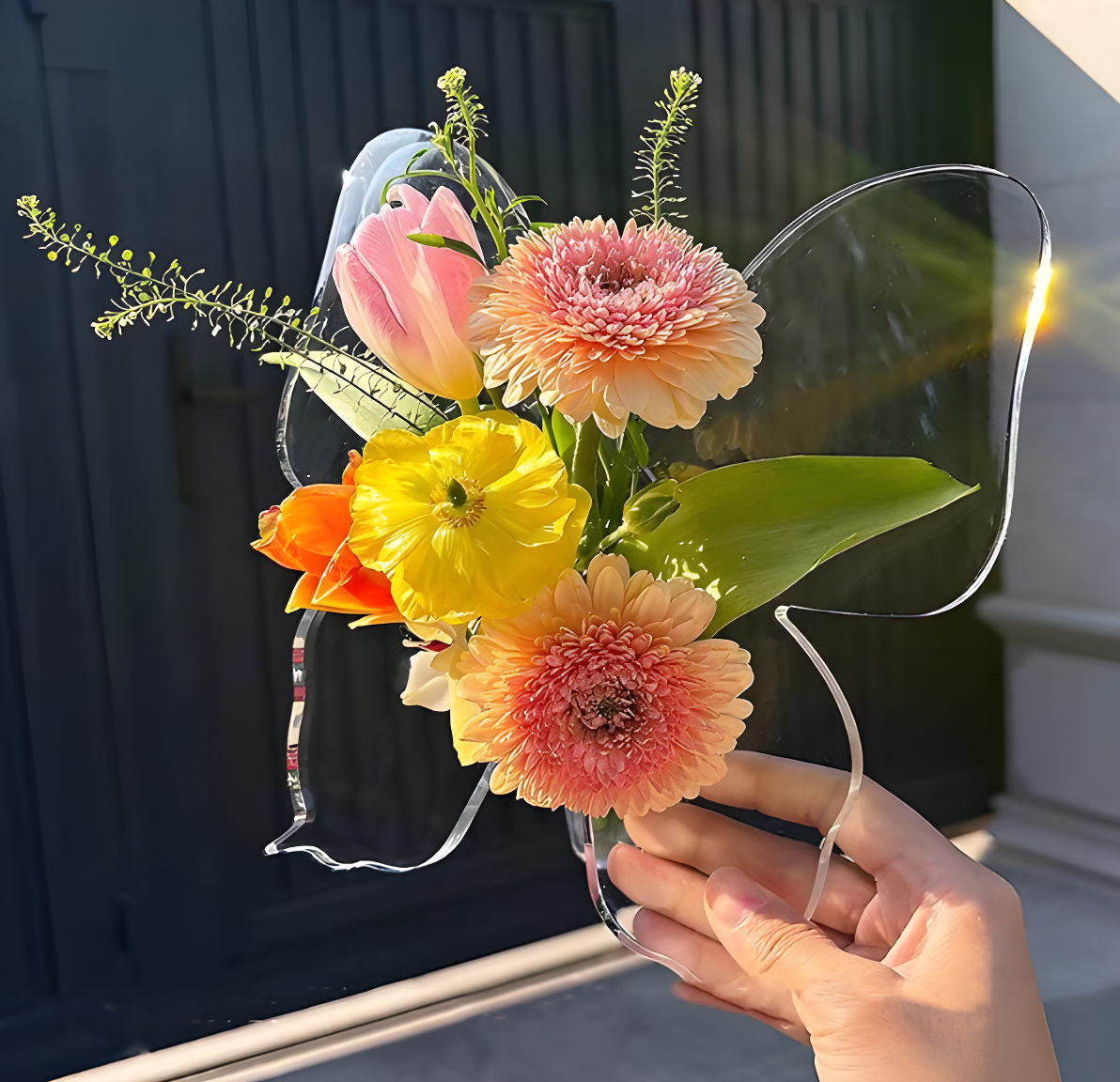 DODCI® Clear Butterfly Frame Vase, Art Flower Holder