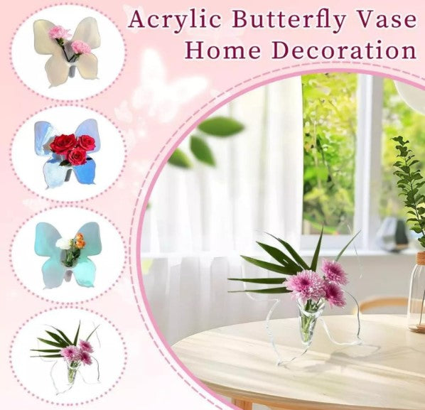 DODCI® Clear Butterfly Frame Vase, Art Flower Holder